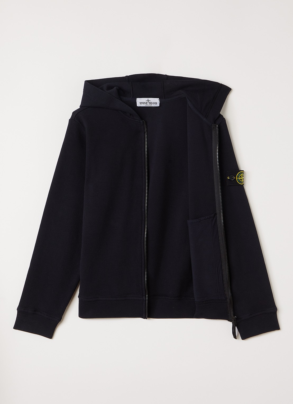 Stone Island 00007 ribgebreid vest - voorkant 2 donkerblauw