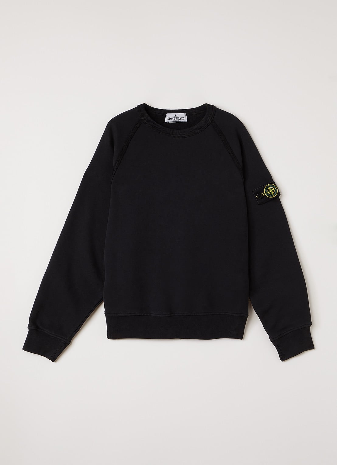 Stone Island 00007 sweater met logo - voorkant 2 zwart