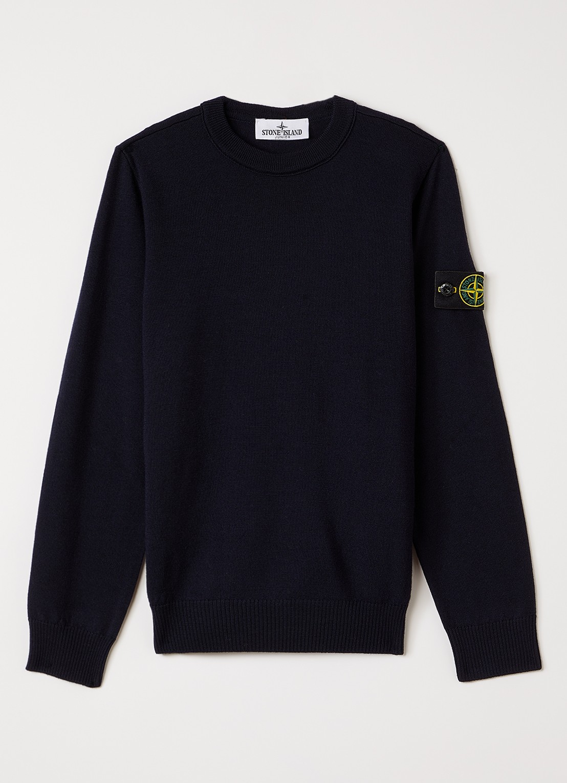 Stone Island 00009 fijngebreide pullover van scheerwol - voorkant donkerblauw