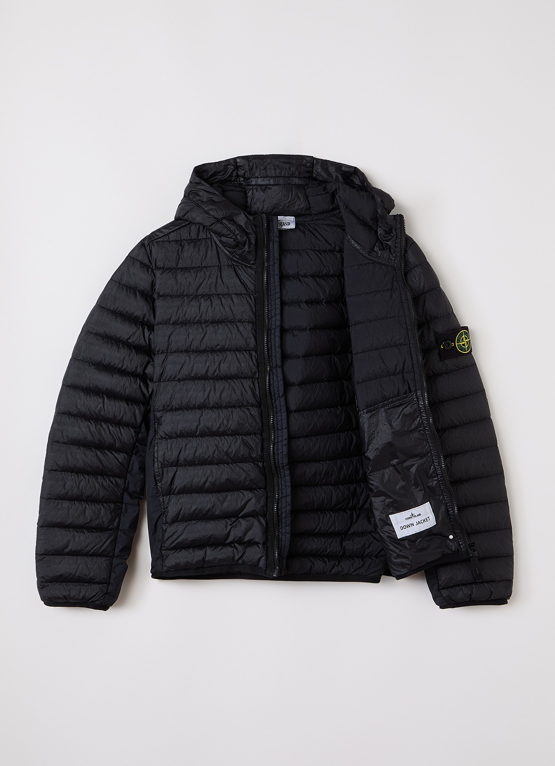 Stone Island 00009 gewatteerd jack met donsvulling - voorkant 2 zwart