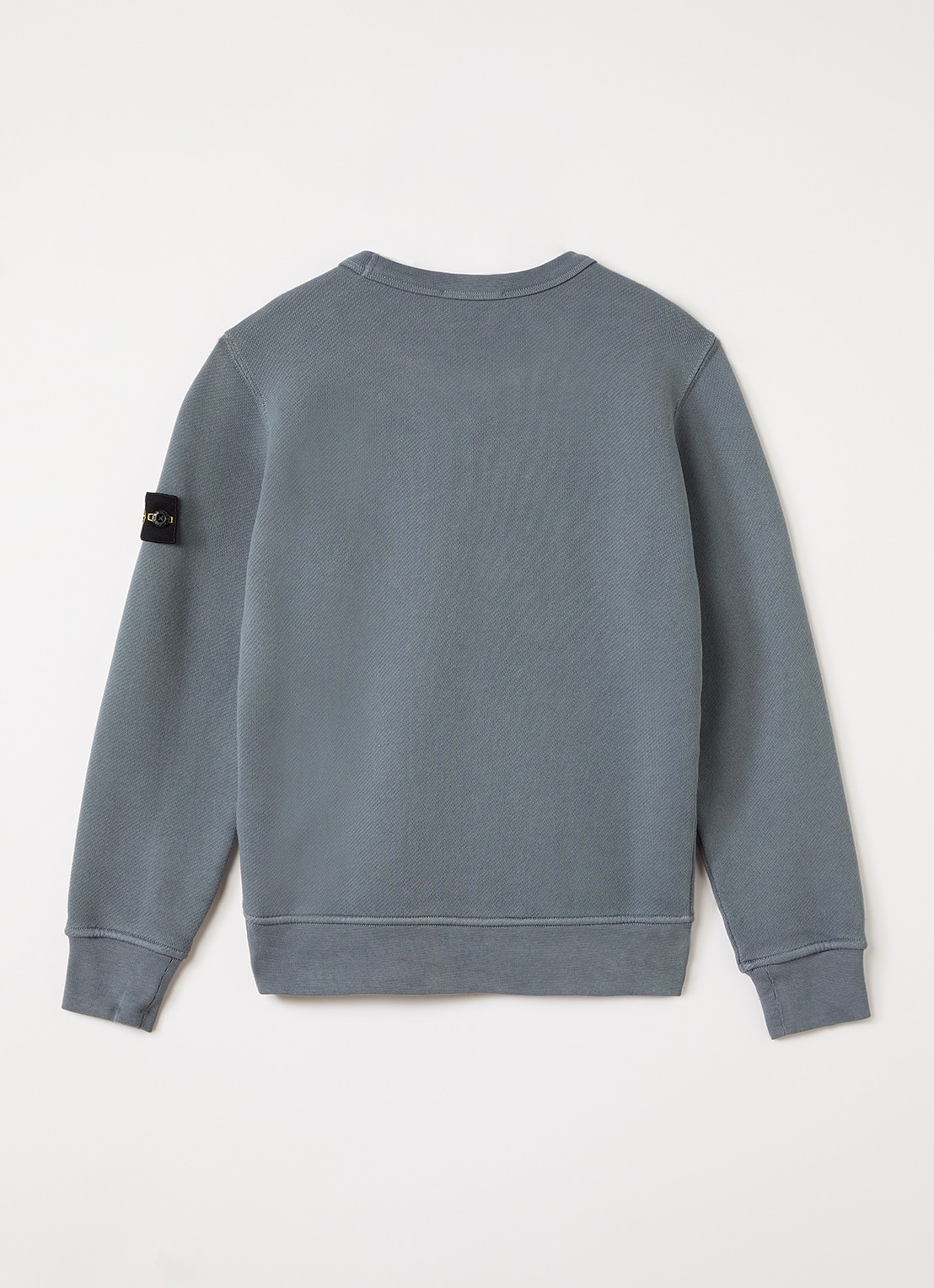 Stone Island 00009 sweater met logo - voorkant 3 staalblauw
