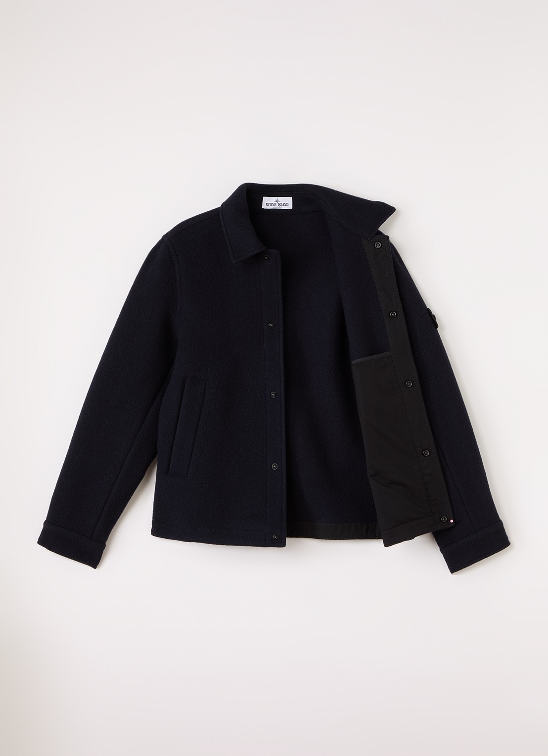 Stone Island 00010 jack van wol - voorkant 3 donkerblauw
