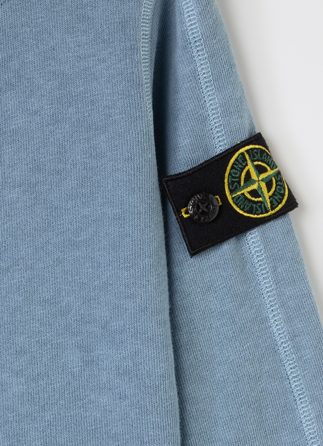 Stone Island 00012 sweater met logo - detail 3 staalblauw
