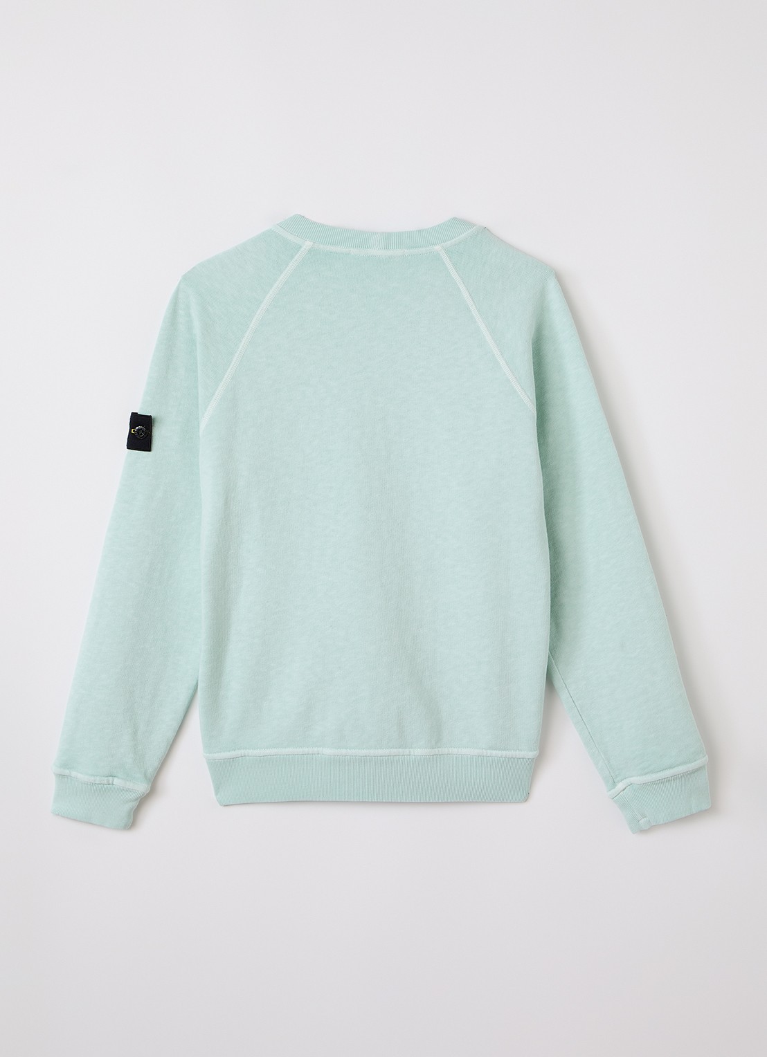 Stone Island 00012 sweater met logo - voorkant 2 lichtblauw