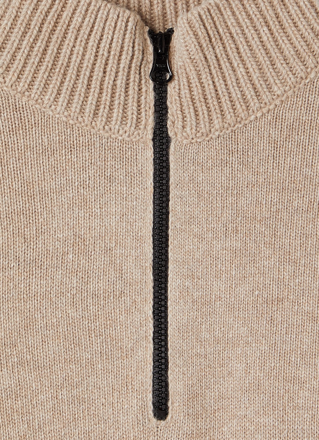 Stone Island 00014 fijngebreide trui in kasjmierblend met halve rits - detail 3 beige