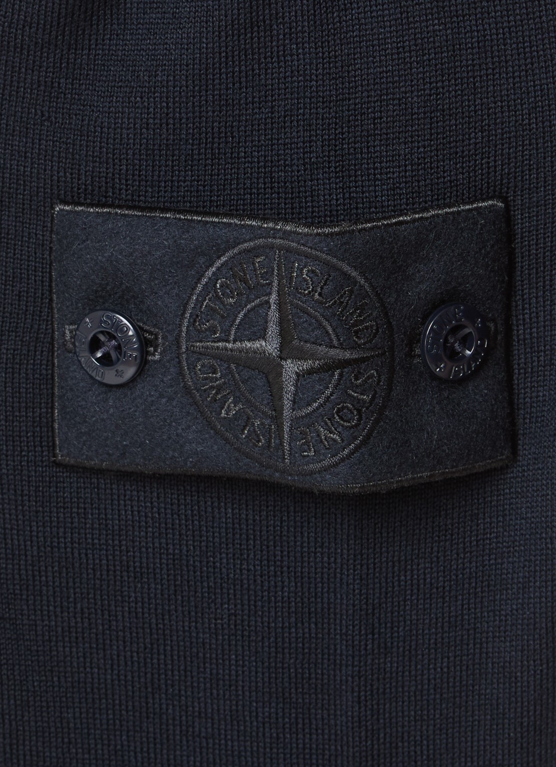 Stone Island 00074 fijngebreide pullover van scheerwol met logo - detail 4 donkerblauw