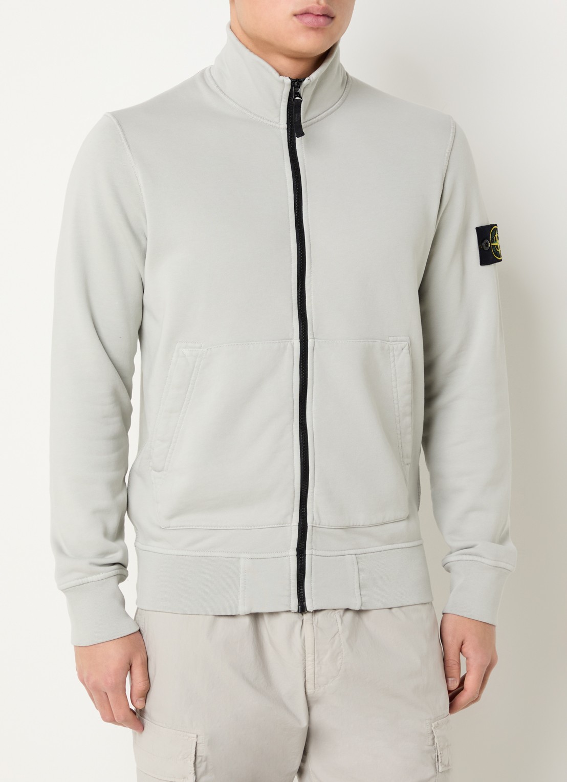 Stone Island 08514 Felpa sweatvest met logo - detail 2 grijs