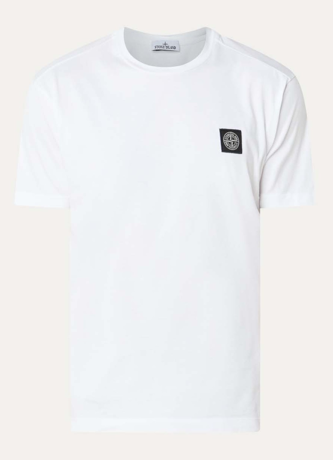 Stone Island 11002 T-shirt met logo - voorkant 3 wit