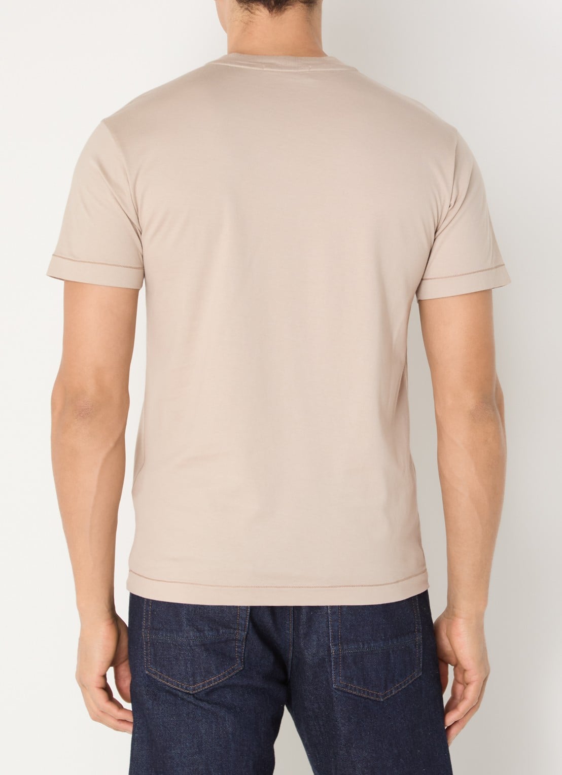 Stone Island 11002 T-shirt met logo - achterkant donkerbeige