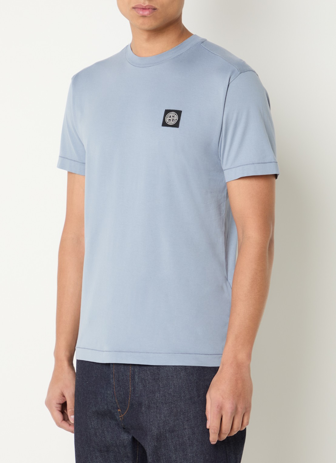 Stone Island 11002 T-shirt met logo - detail 3 blauw