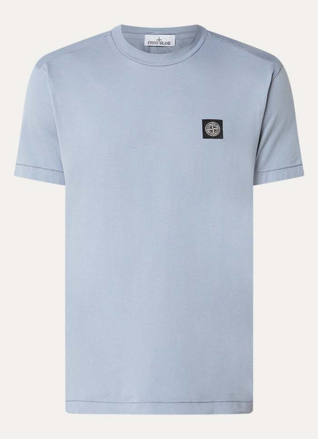 Stone Island 11002 T-shirt met logo - voorkant blauw