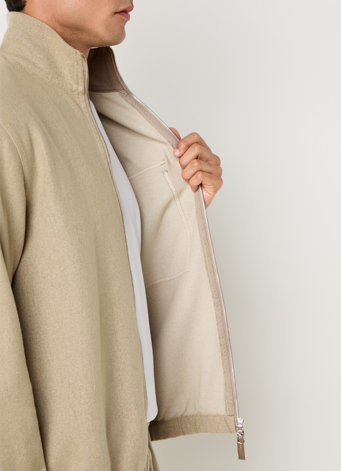 Stone Island 1200033 Overshirt in wolblend met borstzak - detail 6 beige