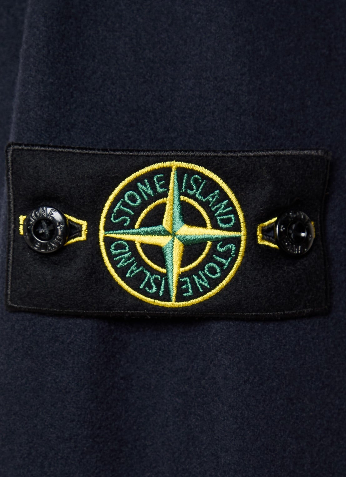 Stone Island 1200033 Overshirt in wolblend met borstzak - detail 4 donkerblauw