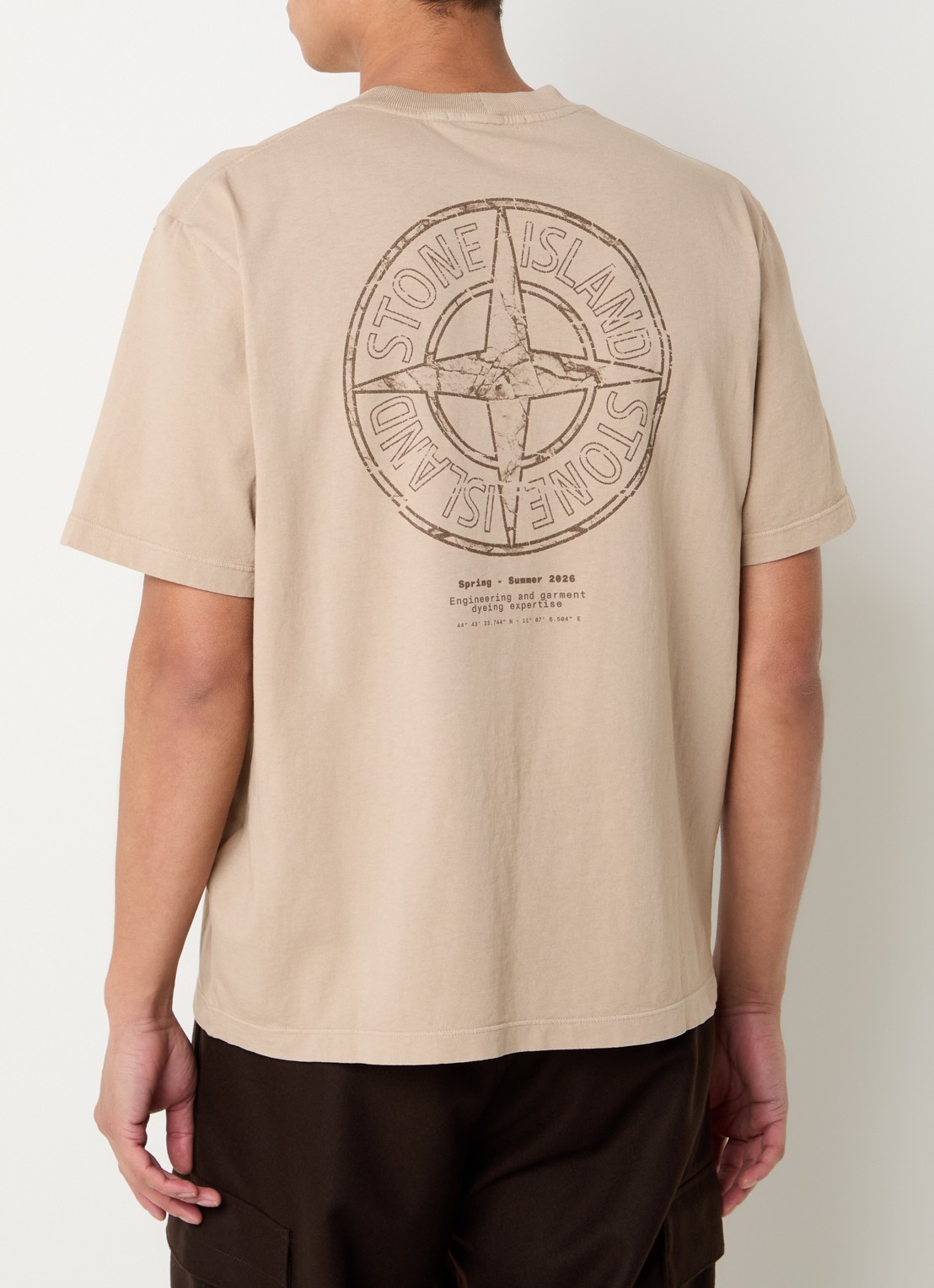 Stone Island 12002 T-shirt met logo- en backprint - detail 4 beige