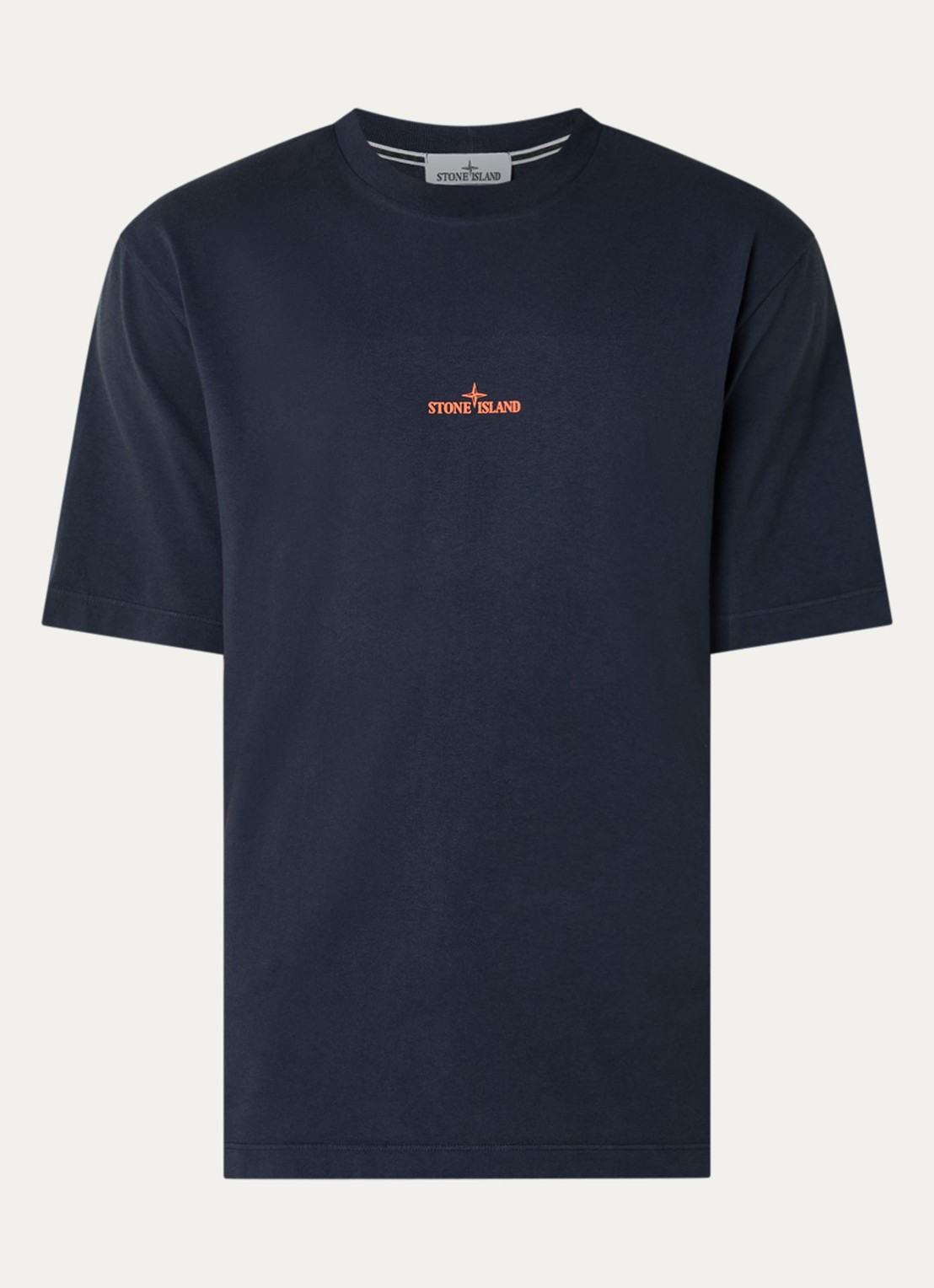 Stone Island 2100001 T-shirt met logo- en backprint - voorkant 4 donkerblauw