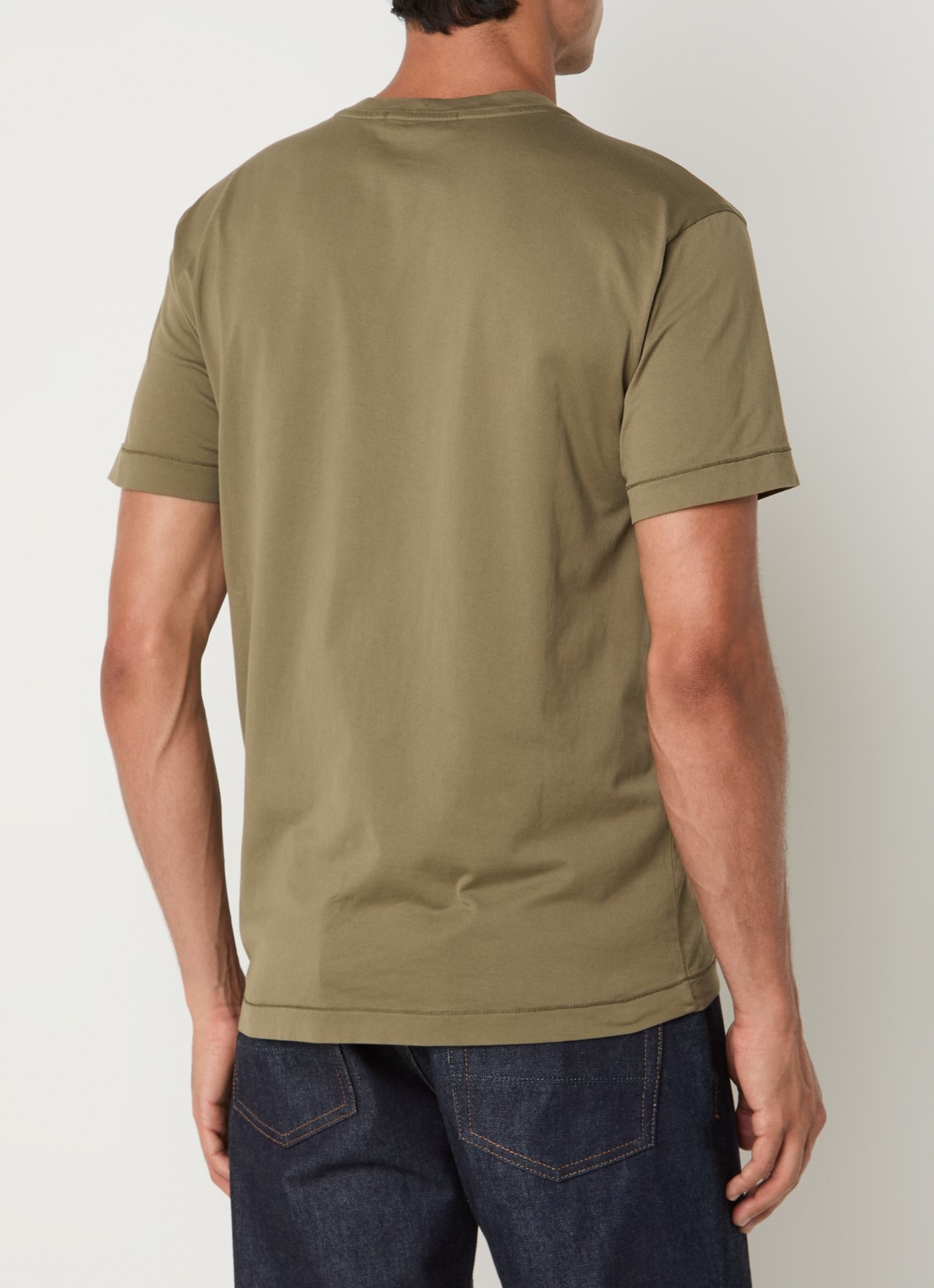 Stone Island 2100027 T-shirt met logo - achterkant 3 legergroen