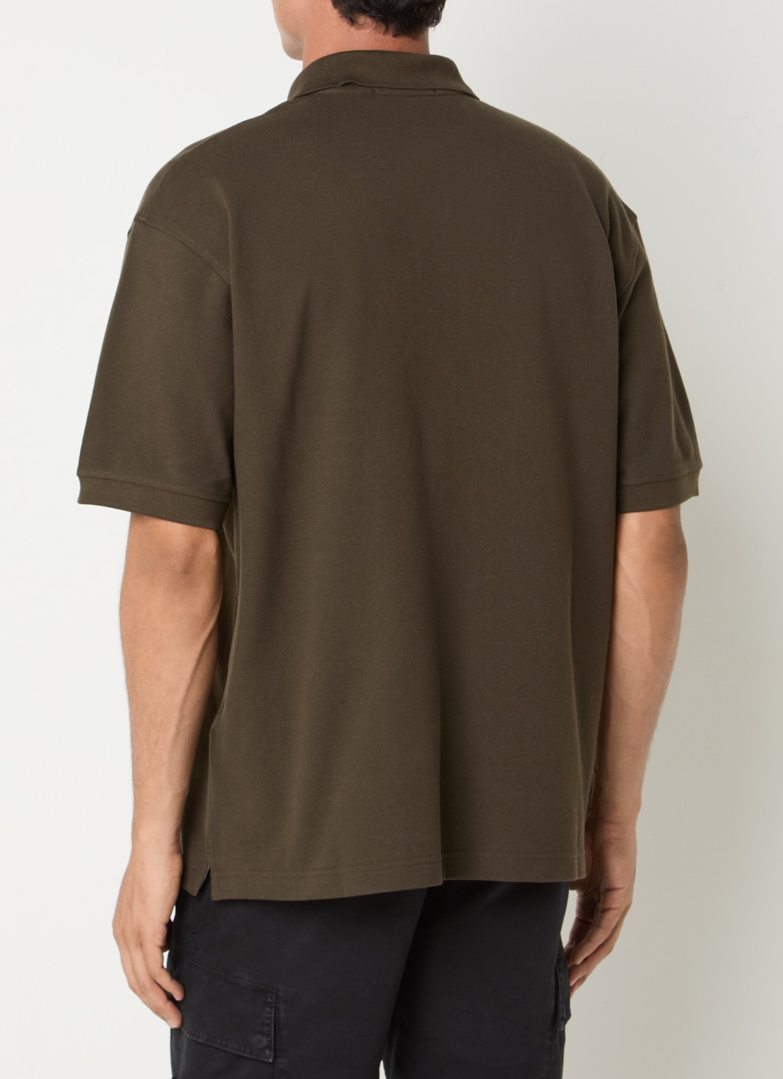 Stone Island 2200002 Regular fit polo met logoborduring - achterkant 5 mosgroen