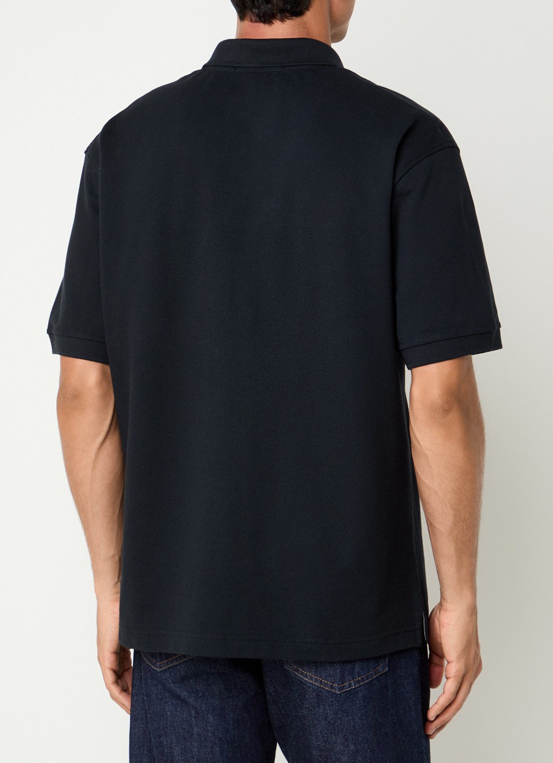 Stone Island 2200002 Regular fit polo met logoborduring - achterkant donkerblauw