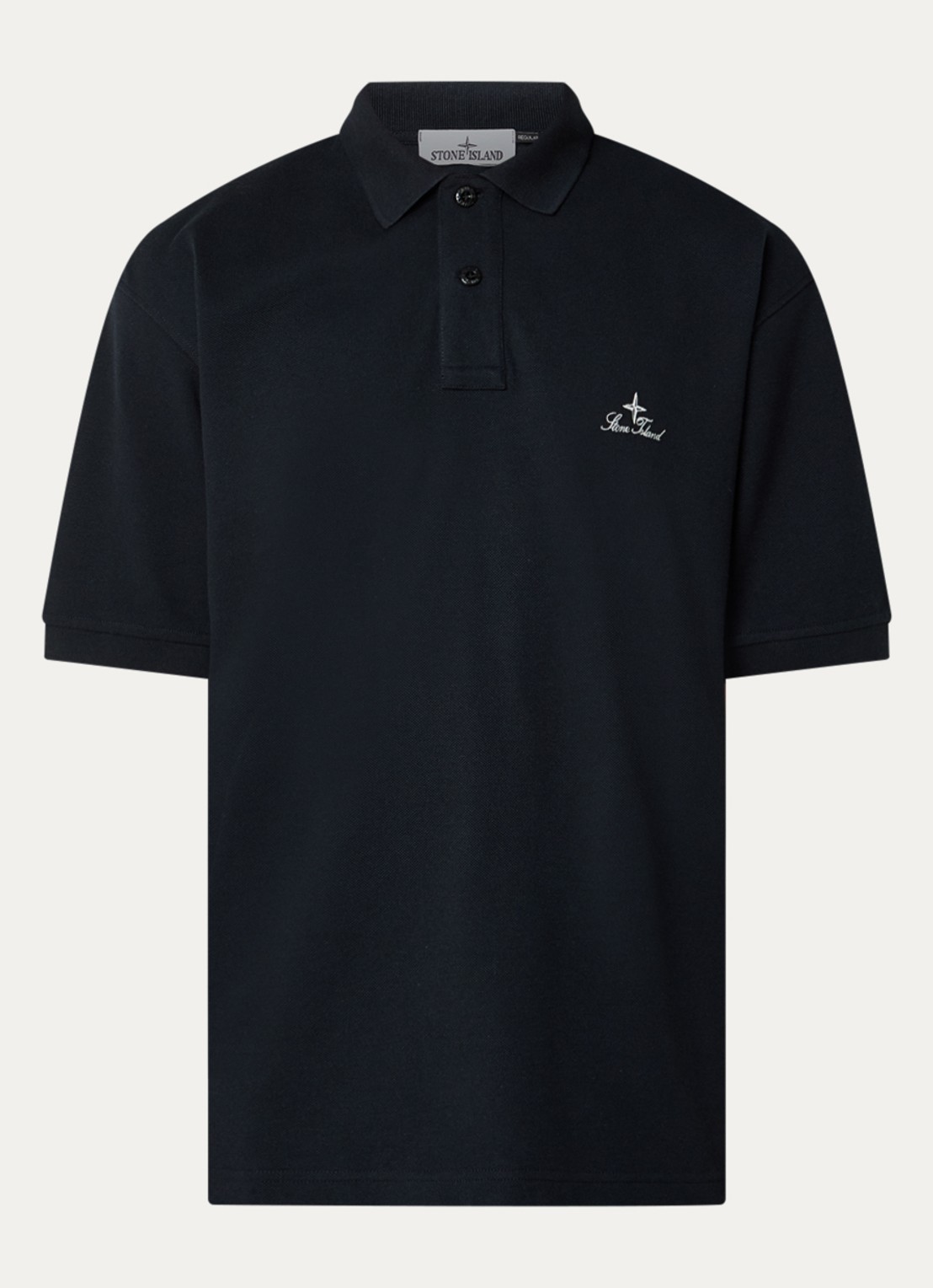 Stone Island 2200002 Regular fit polo met logoborduring - voorkant 2 donkerblauw