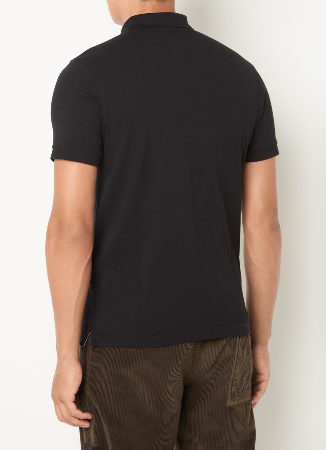Stone Island 2200008 Slim fit polo van piqué katoen met logo - achterkant 3 zwart
