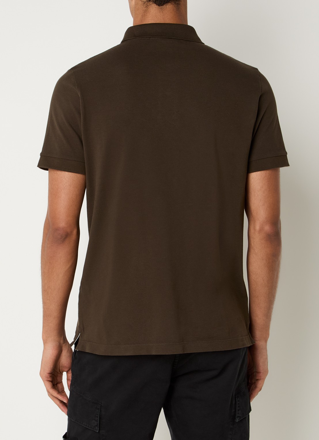 Stone Island 2200008 Slim fit polo van piqué katoen met logo - achterkant 5 bronsgroen