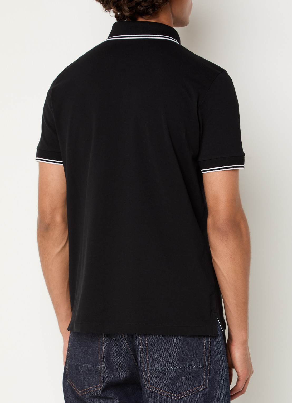 Stone Island 2200010 Regular fit polo met logoborduring - achterkant zwart