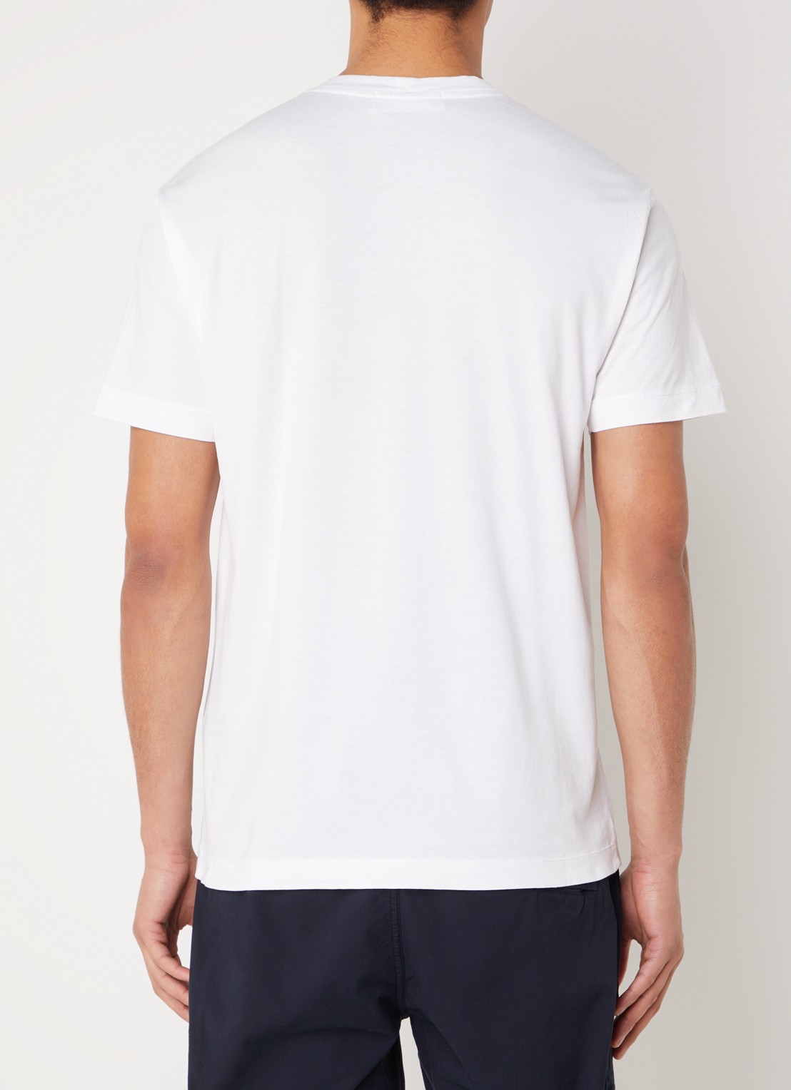 Stone Island 24113 T-shirt met logo - achterkant wit
