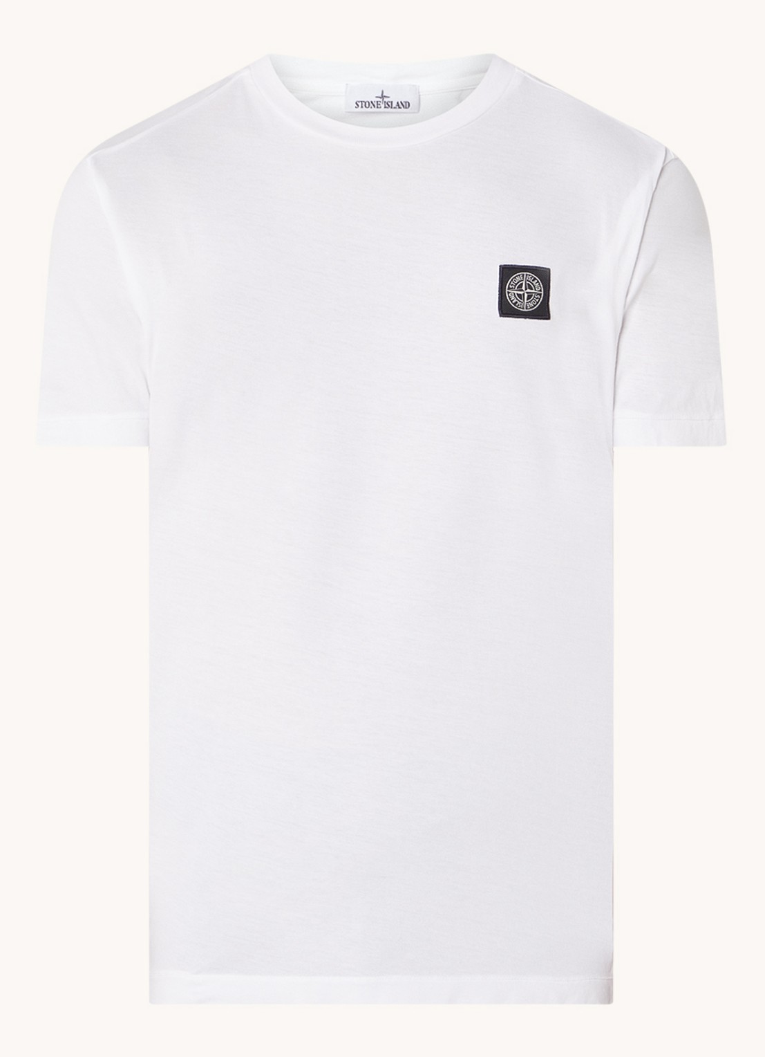 Stone Island 24113 T-shirt met logo - voorkant 2 wit