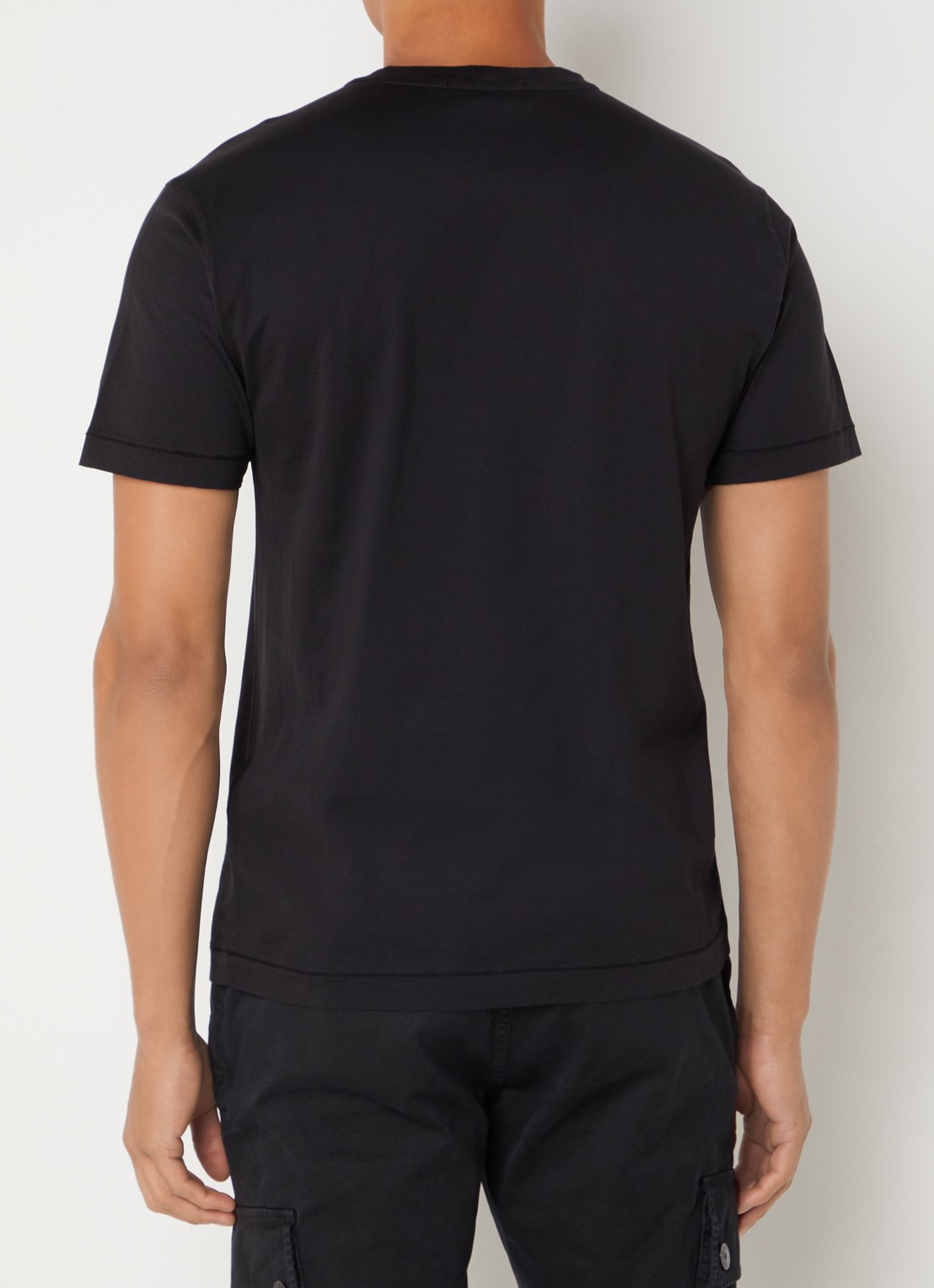 Stone Island 24113 T-shirt met logo - achterkant zwart