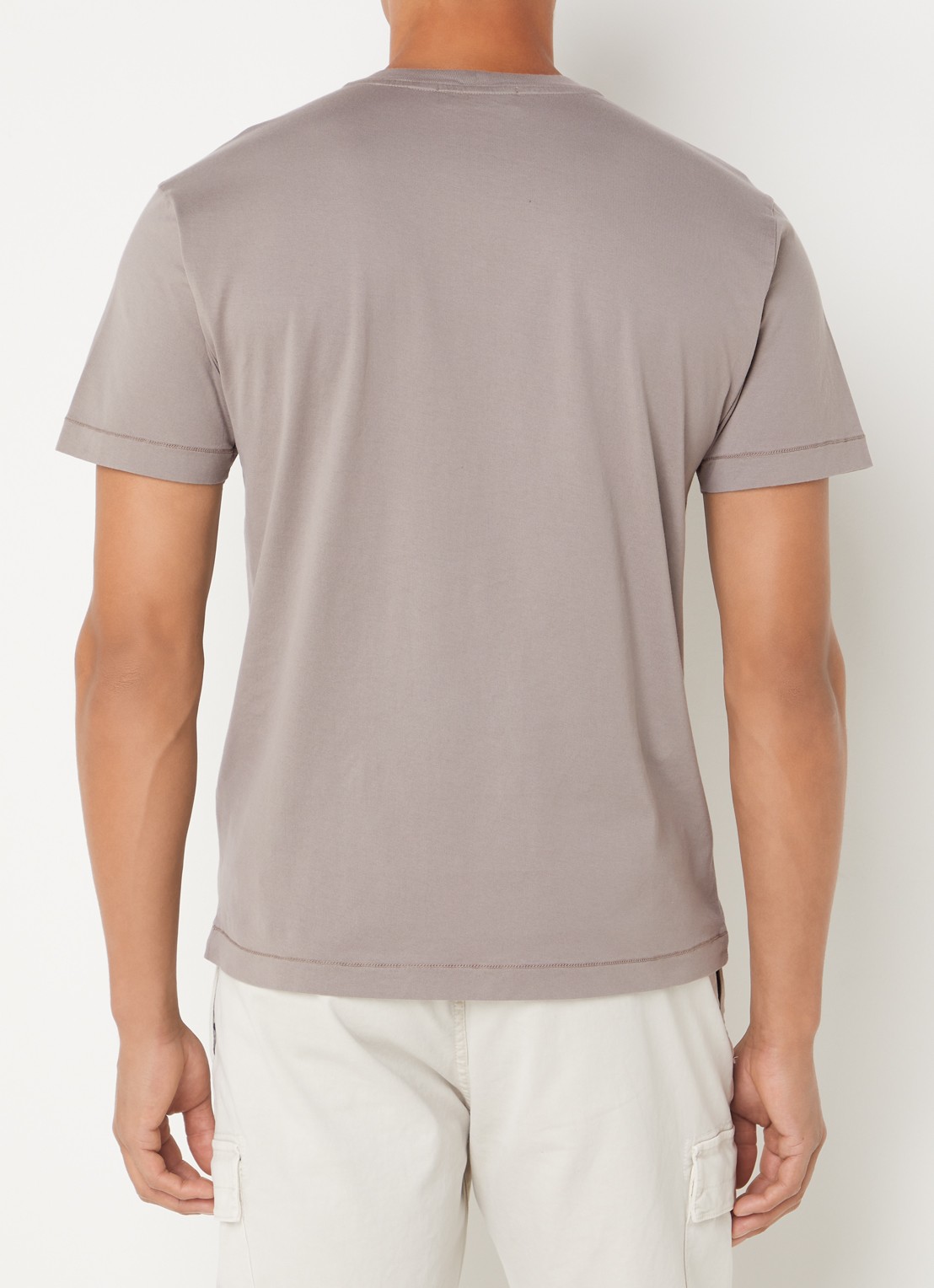 Stone Island 24113 T-shirt met logo - achterkant 5 donkerbeige
