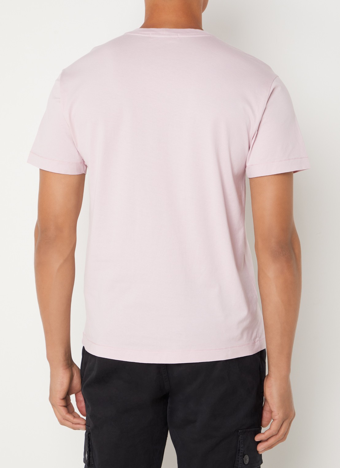 Stone Island 24113 T-shirt met logo - achterkant oudroze