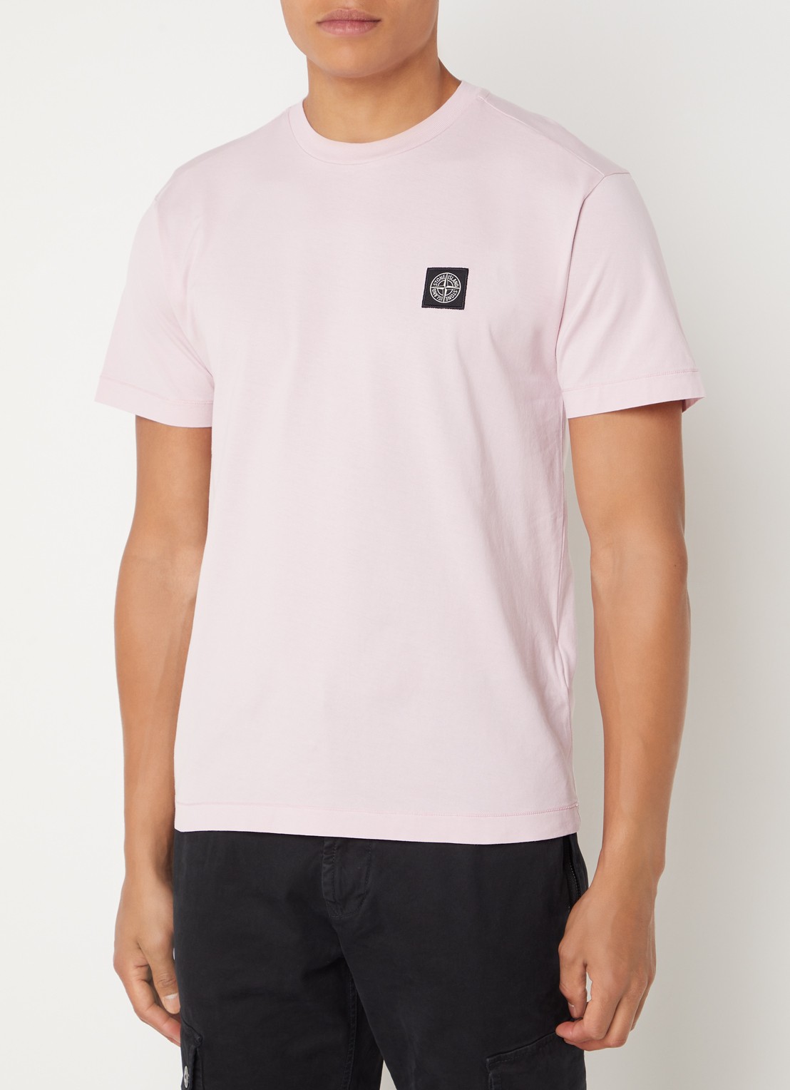 Stone Island 24113 T-shirt met logo - detail 2 oudroze