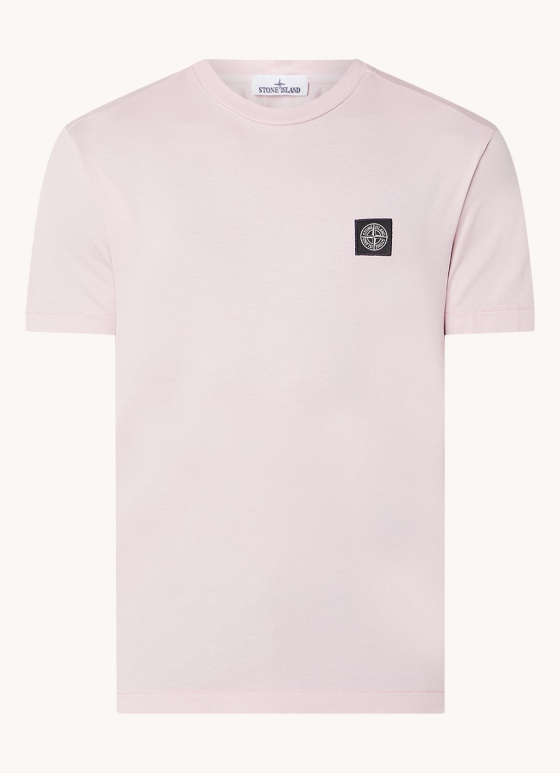 Stone Island 24113 T-shirt met logo - voorkant 4 oudroze