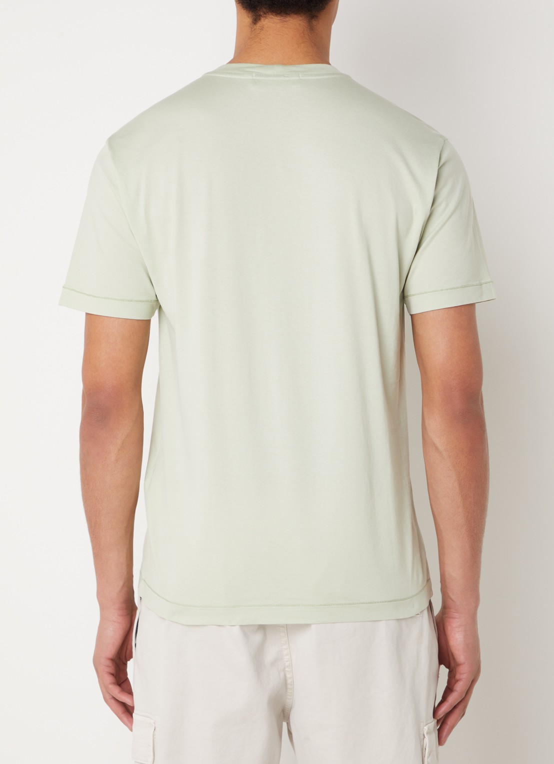 Stone Island 24113 T-shirt met logo - achterkant lindegroen