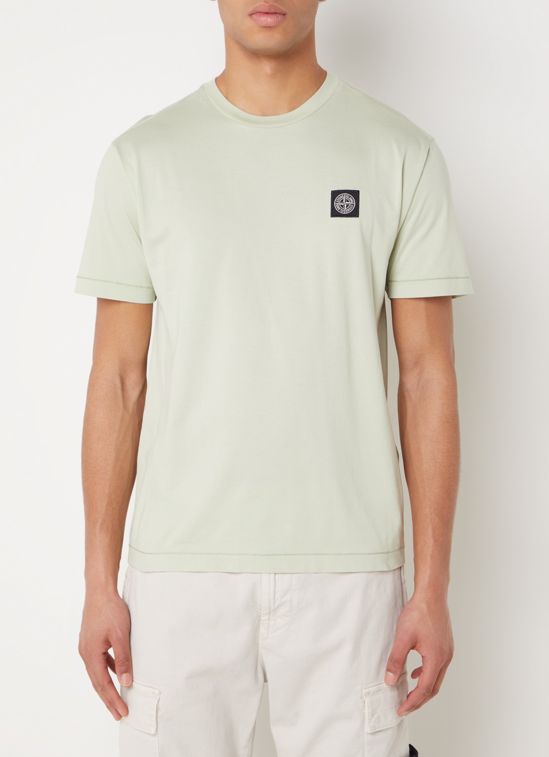 Stone Island 24113 T-shirt met logo - detail 2 lindegroen