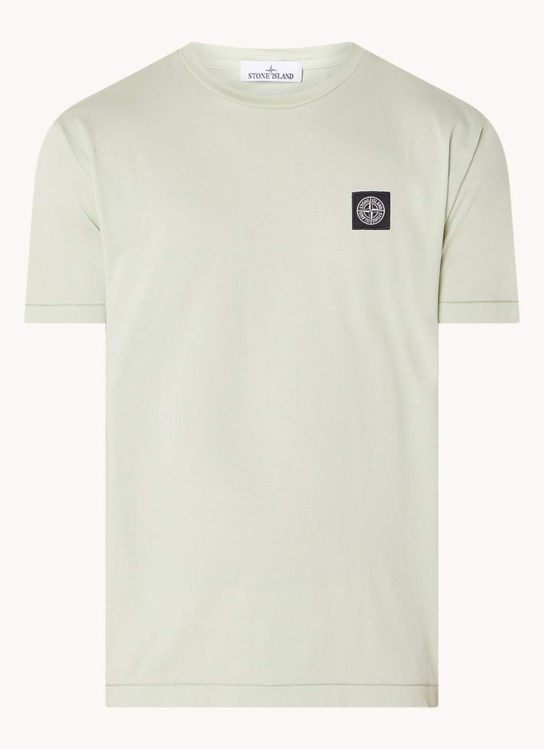 Stone Island 24113 T-shirt met logo - voorkant 4 lindegroen