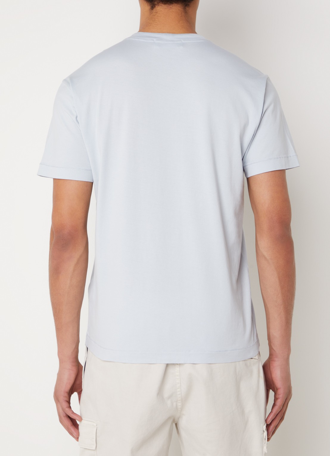 Stone Island 24113 T-shirt met logo - achterkant 3 lichtblauw