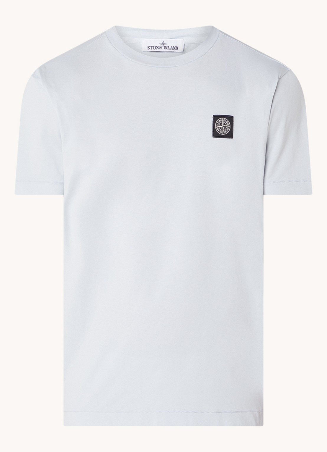 Stone Island 24113 T-shirt met logo - voorkant 4 lichtblauw
