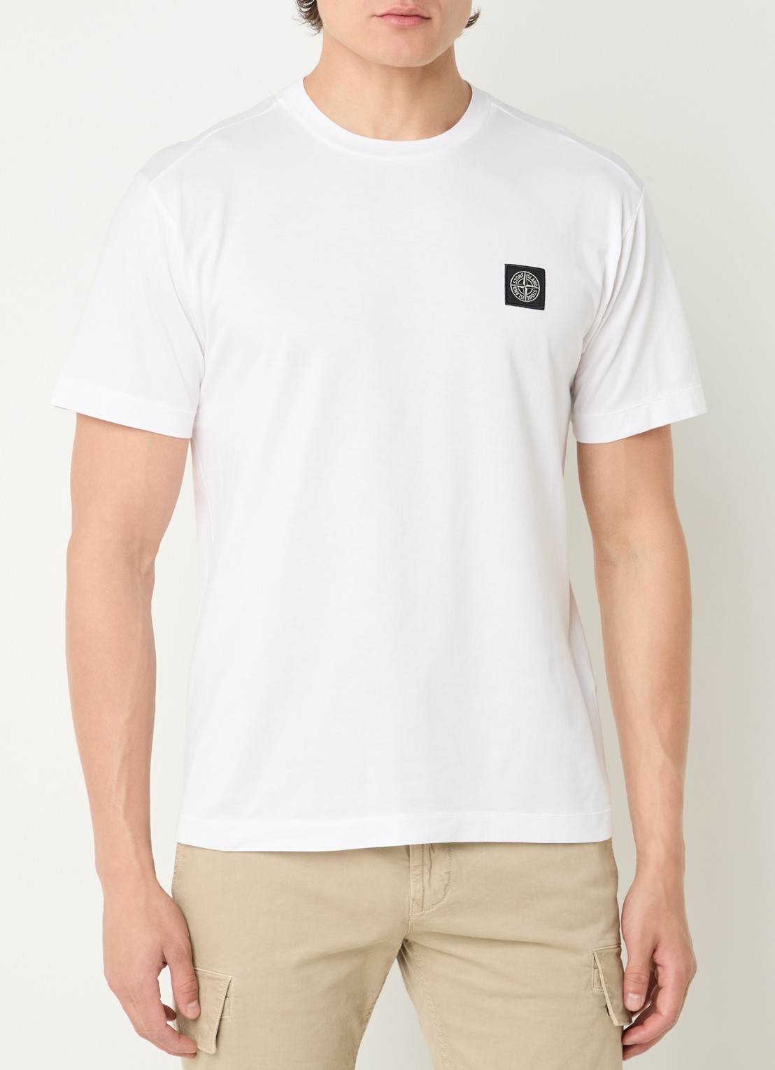 Stone Island 24113 T-shirt met logo - detail wit