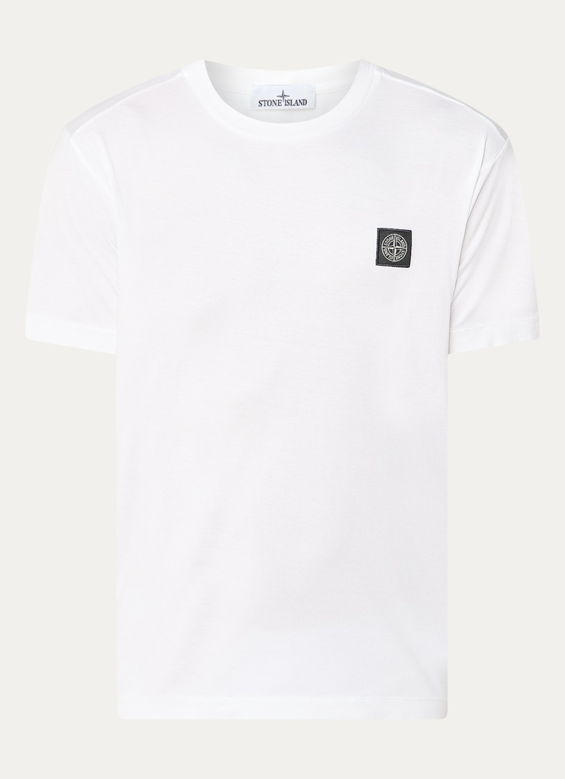 Stone Island 24113 T-shirt met logo - voorkant 3 wit