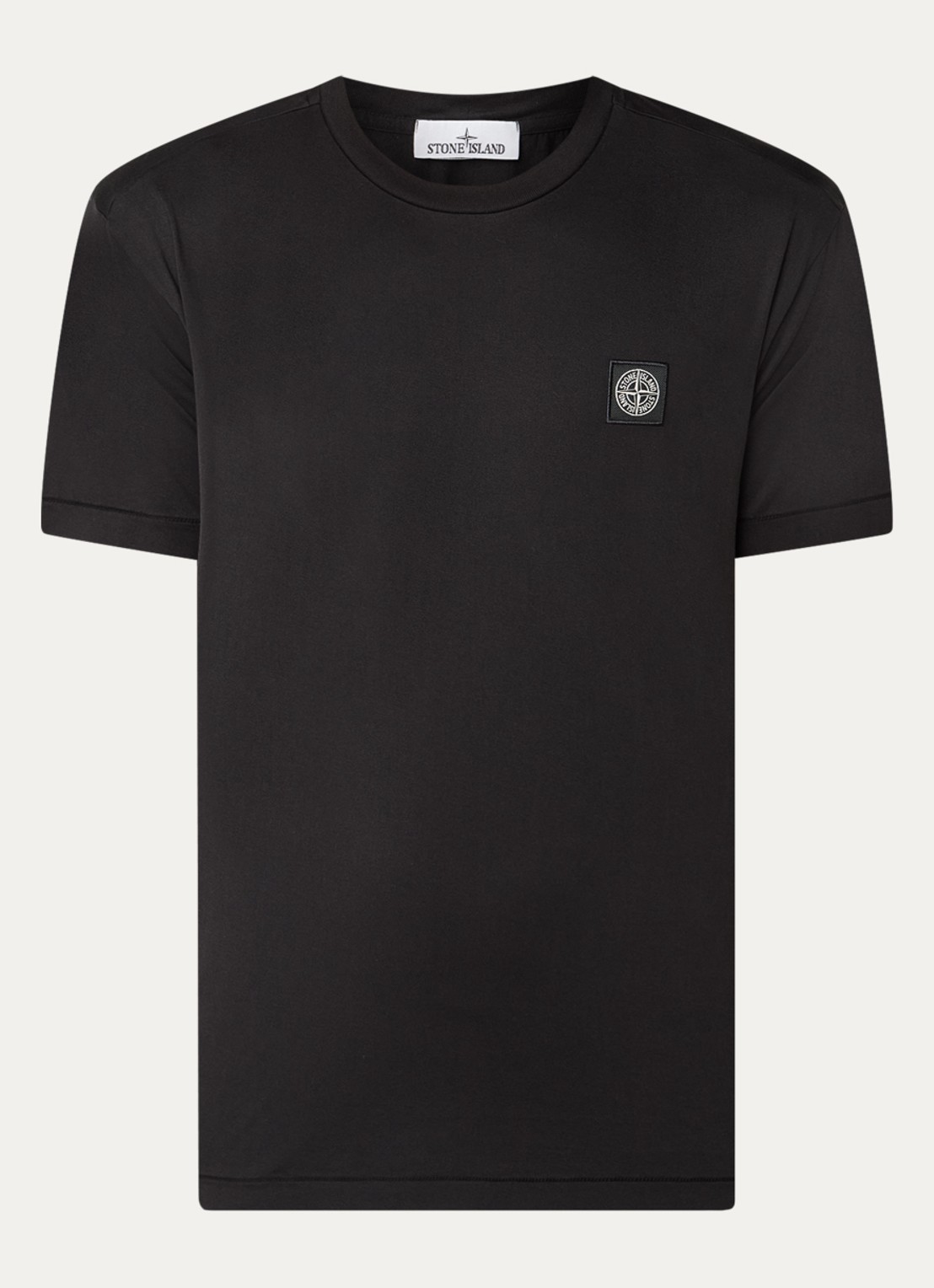 Stone Island 24113 T-shirt met logo - voorkant 4 zwart