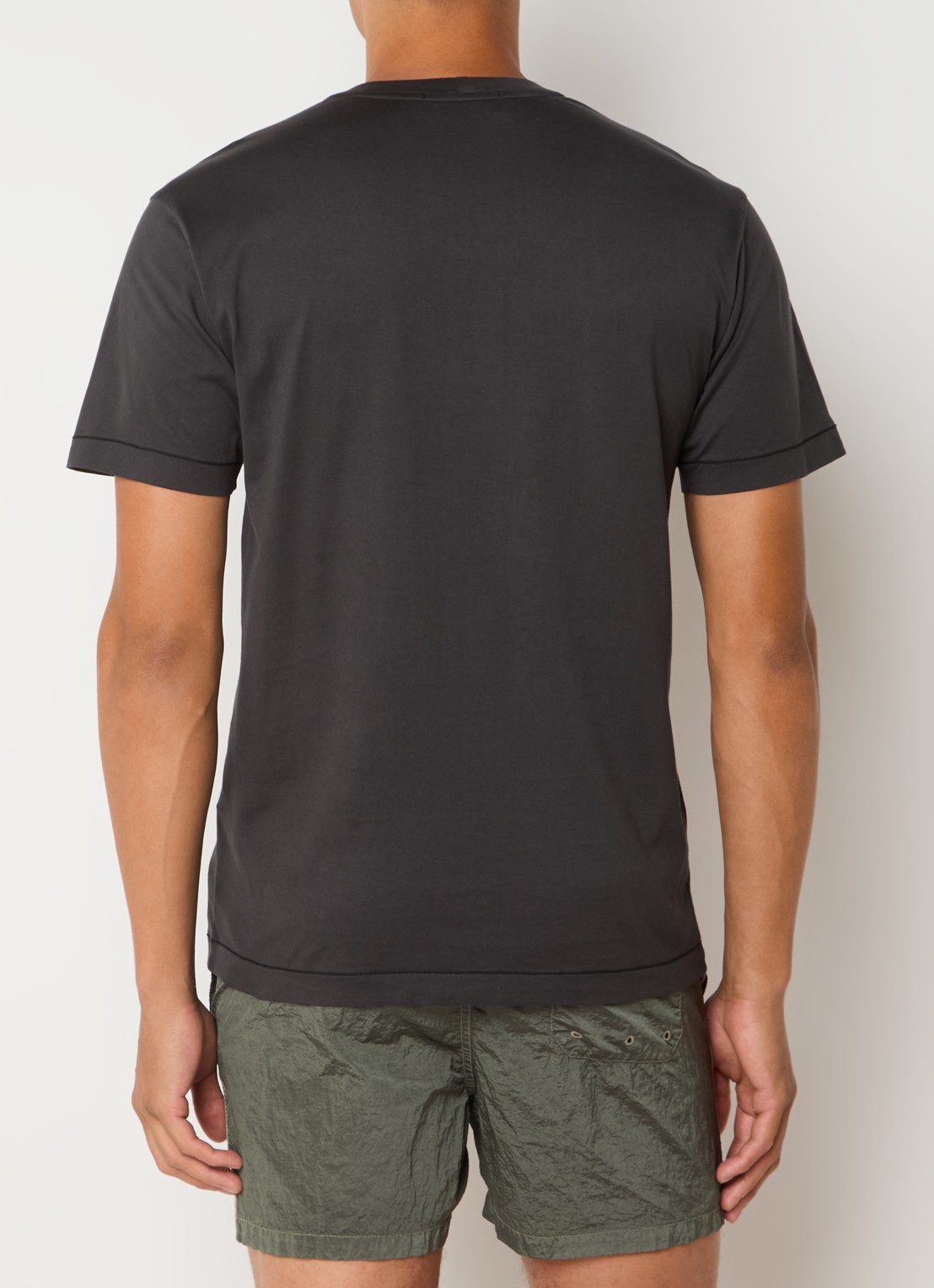 Stone Island 24113 T-shirt met logo - achterkant 5 donkergrijs