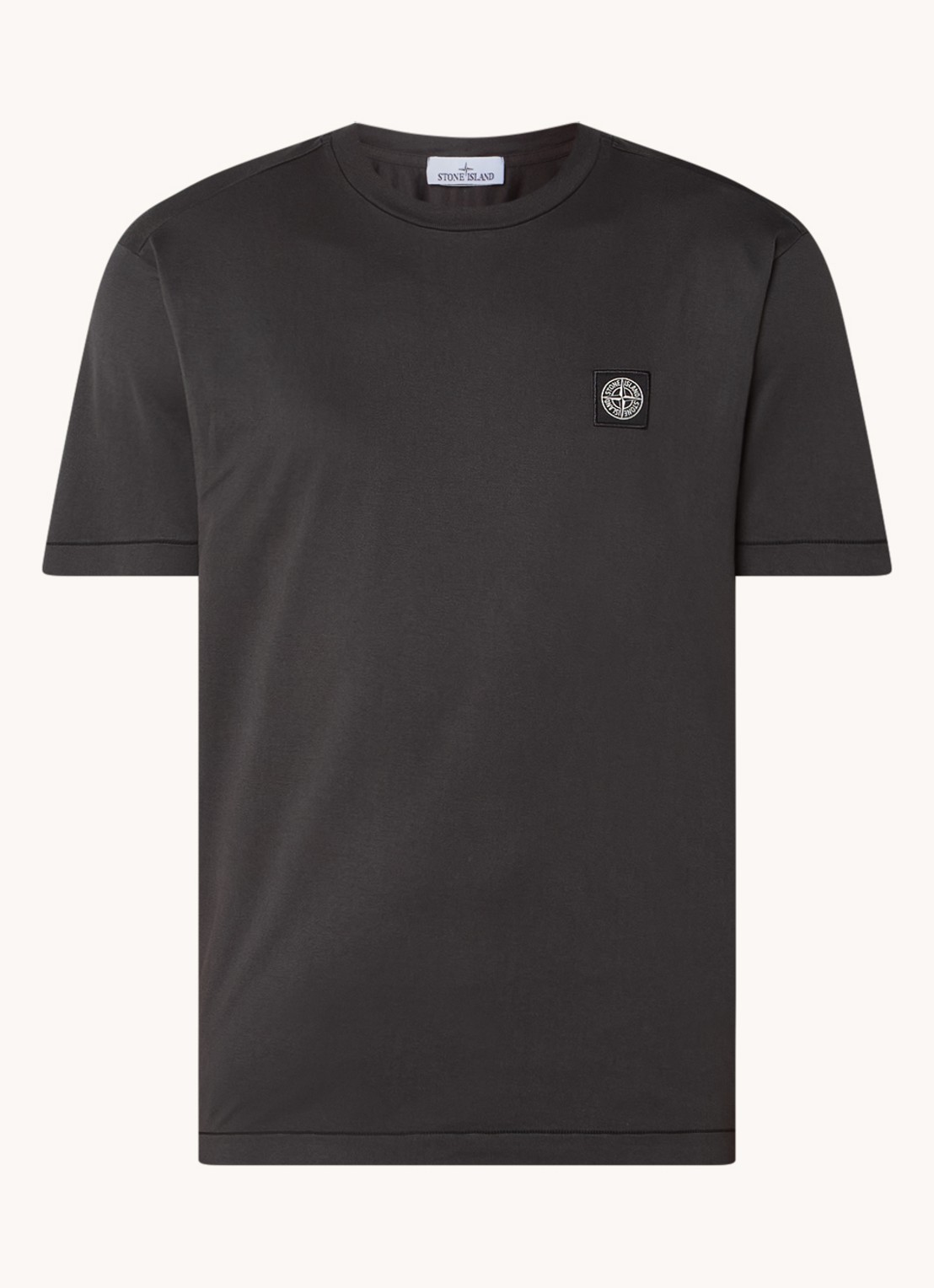 Stone Island 24113 T-shirt met logo - voorkant 3 donkergrijs
