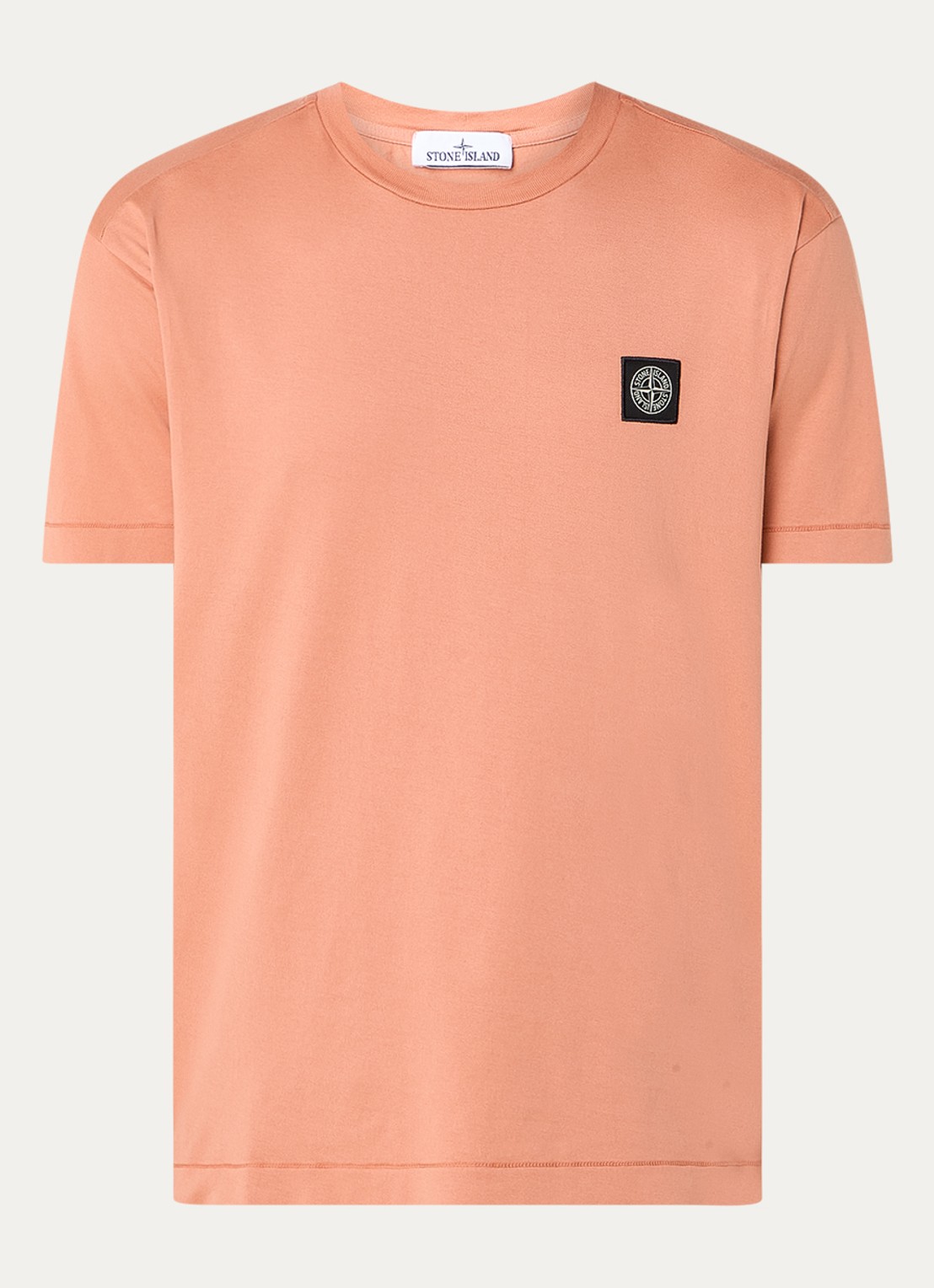 Stone Island 24113 T-shirt met logo - voorkant 3 abrikoos