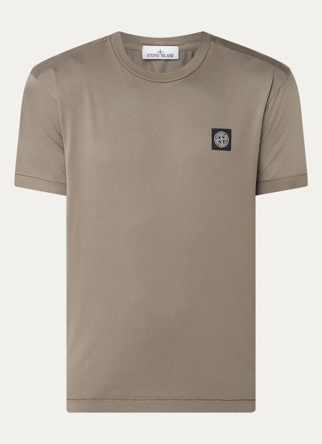 Stone Island 24113 T-shirt met logo - voorkant 3 zand