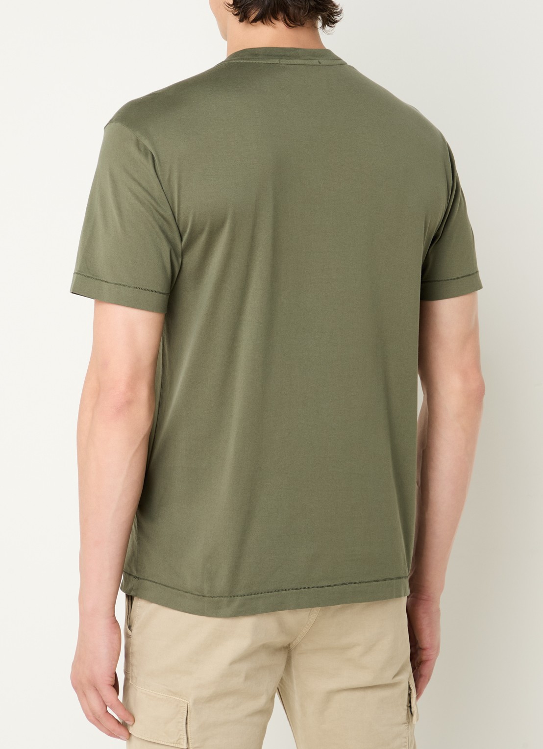 Stone Island 24113 T-shirt met logo - achterkant 5 legergroen