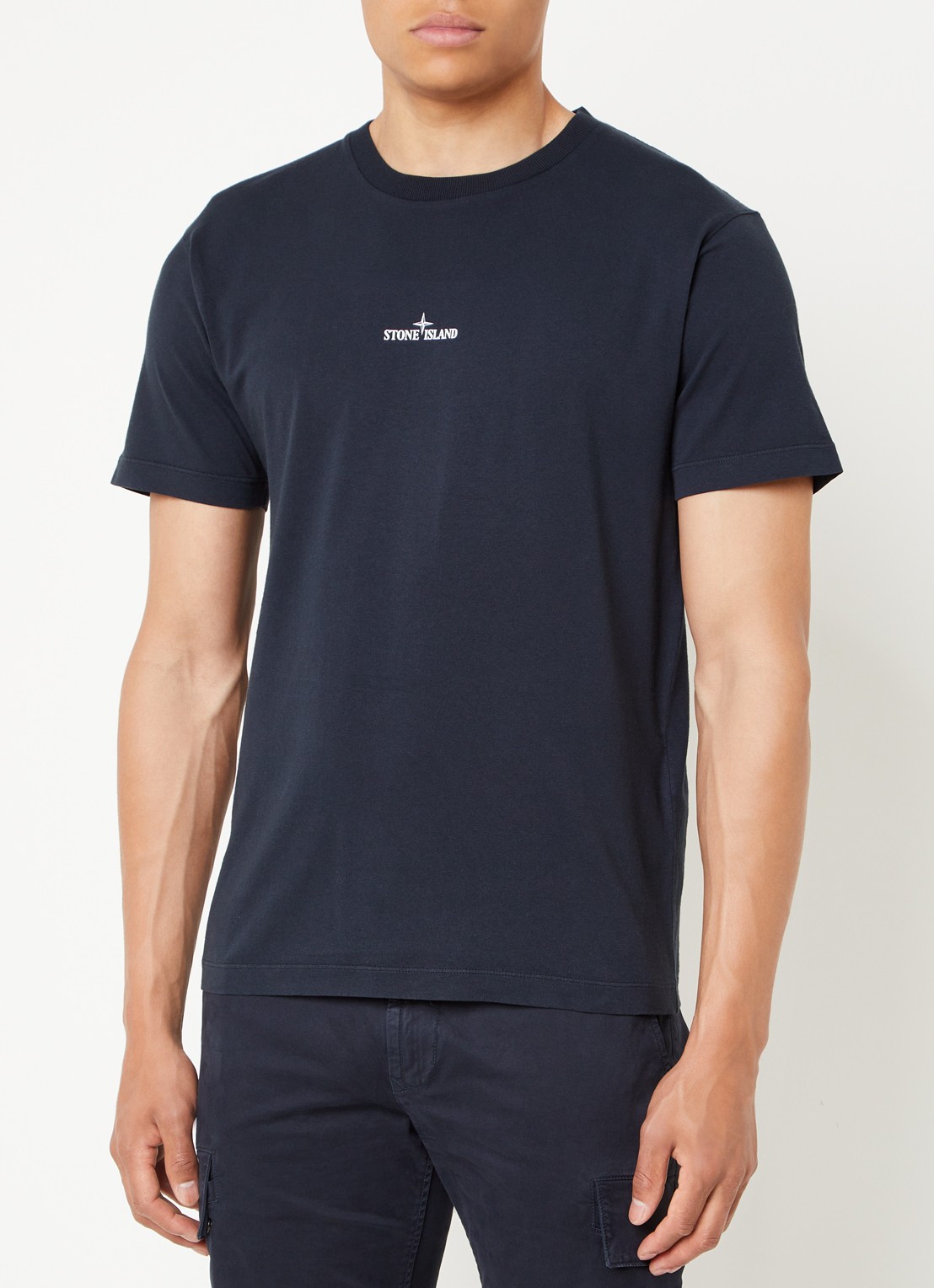 Stone Island 2NS82 T-shirt met logo- en backprint - achterkant blauw