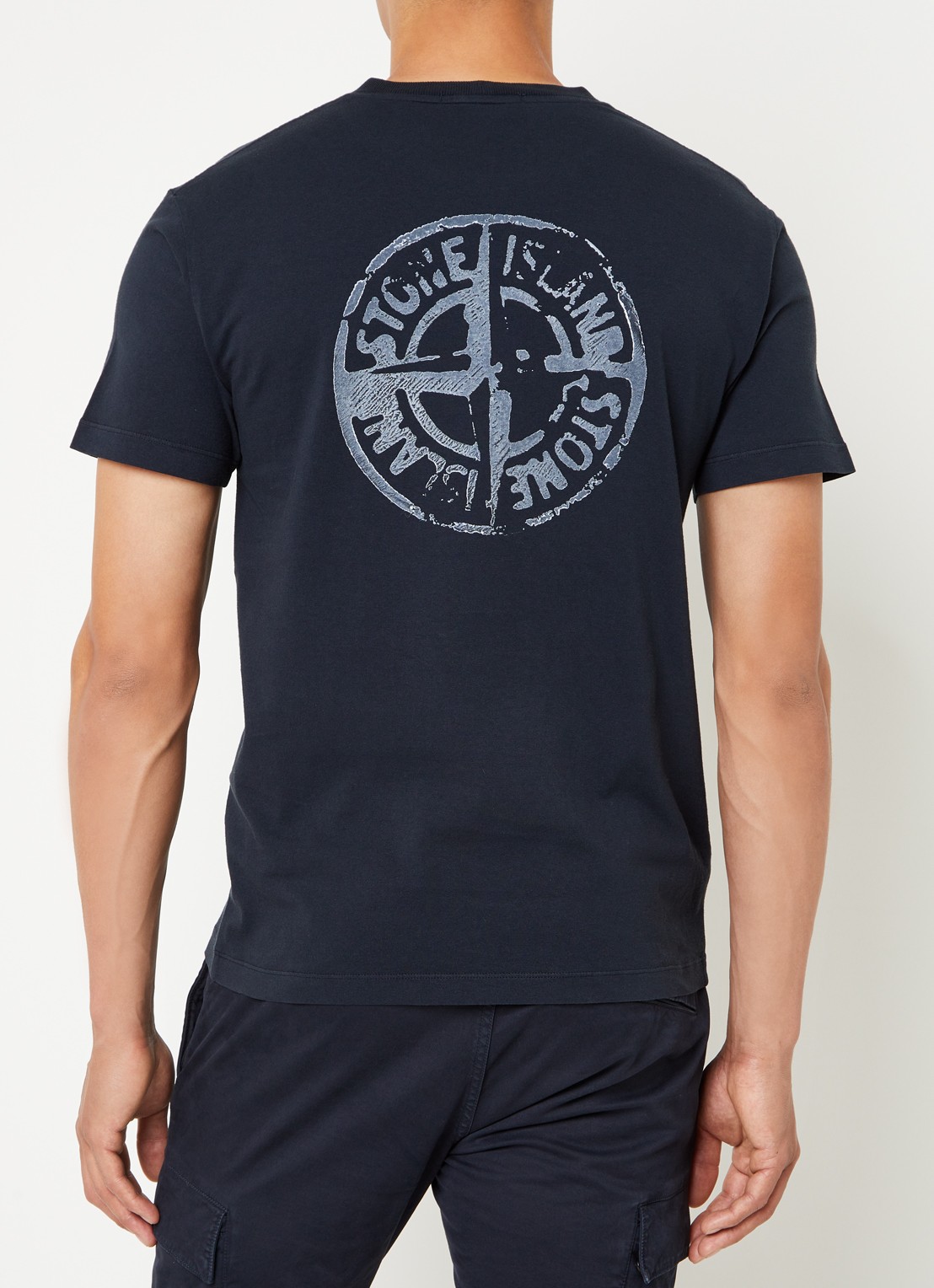 Stone Island 2NS82 T-shirt met logo- en backprint - detail 4 blauw