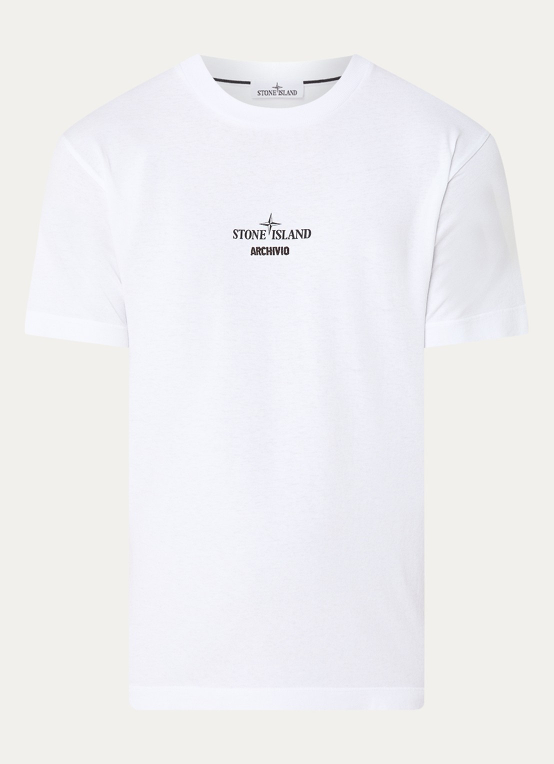 Stone Island 2NS91 T-shirt met logo- en backprint - voorkant 4 wit