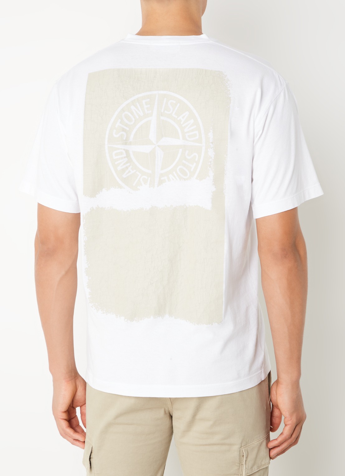 Stone Island 2RC89 T-shirt met logo- en backprint - detail 4 wit